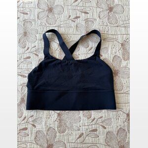 Athleta Cross Strap Sports Bra Navy Blue Women's Size Medium